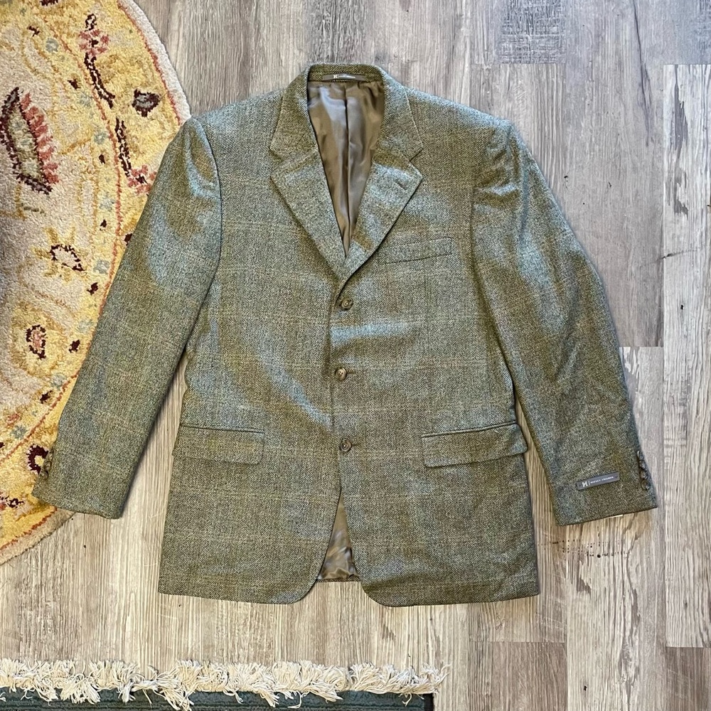 NWT Hickey Freeman Madison Blazer Green Wool and Cashmere Blend Sport Coat 42 - Picture 1 of 15